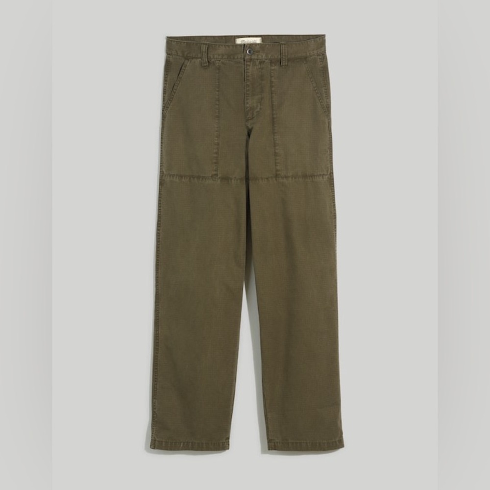 Madewell Mens Ripstop Baggy Pants in Tent Green